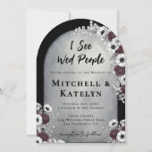 I See Wed People Headstone Floral Gothic Wedding Einladung (Vorderseite)