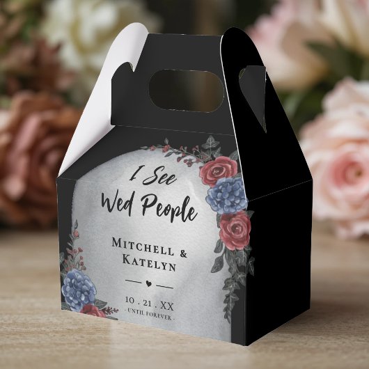 I See Wed People Headstone Floral Gothic Wedding Geschenkschachtel