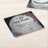 I See Wed People Headstone Floral Gothic Wedding Rechteckiger Pappuntersetzer (angewinkelt)