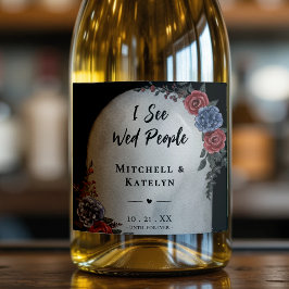 I See Wed People Headstone Floral Gothic Wedding Schaumweinetikett