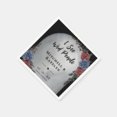 I See Wed People Headstone Floral Gothic Wedding Serviette (Ecke)