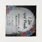 I See Wed People Headstone Floral Gothic Wedding Wandteppich (Vorderseite (Horizontal))