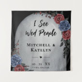 I See Wed People Headstone Floral Gothic Wedding Wandteppich (Vorderseite)