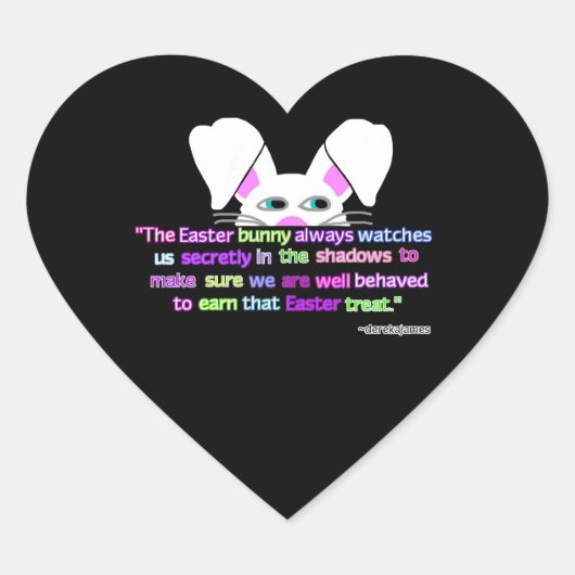 I See You, Easter Bunny Heart Sticker (Vorderseite)