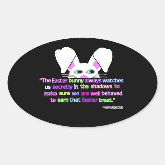 I See You, Easter Bunny Oval Sticker (Vorderseite)