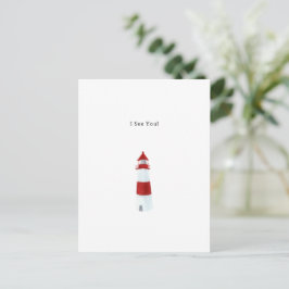 I See You Text Watercolour Lighthouse Illustration Postkarte