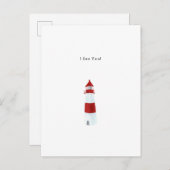 I See You Text Watercolour Lighthouse Illustration Postkarte (Vorne/Hinten)