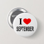 I ❤️ SEPTEMBER I LIEBE SEPTEMBER I HERZ SEPTEMBER BUTTON (Vorne & Hinten)