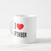 I ❤️ SEPTEMBER I LIEBE SEPTEMBER I HERZ SEPTEMBER KAFFEETASSE (Vorderseite Links)