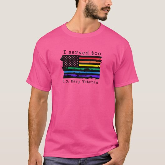 "I serviert zu" LGBTQ Mens Cut Shirt - Marineveter (Vorderseite)