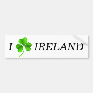 I Shamrock Ireland on White bscn Autoaufkleber