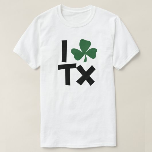 I<Shamrock>Texas St Patrick's Day T-Shirt (Design vorne)