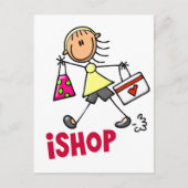 I SHOP Stick Figure T-Shirts & Gifts Postkarte (Vorderseite)