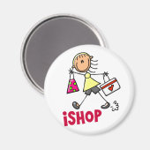 I SHOP Strichmännchen T - Shirt & Geschenke Magnet (Vorderseite/Rückseite)