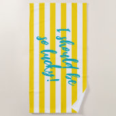 I Should Be So Lucky Cute Cabana Stripe Pool Party Strandtuch (Vorderseite)