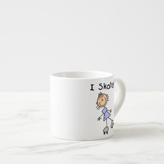 I Skate - Girl Roller Skater Espressotasse (Vorderseite Rechts)