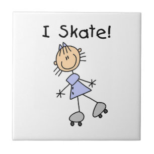 I Skate Girl Roller Skater Fliese
