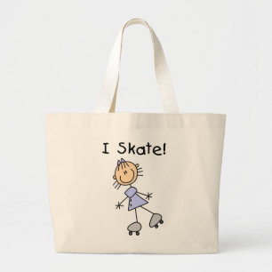 I Skate - Girl Roller Skater Jumbo Stoffbeutel