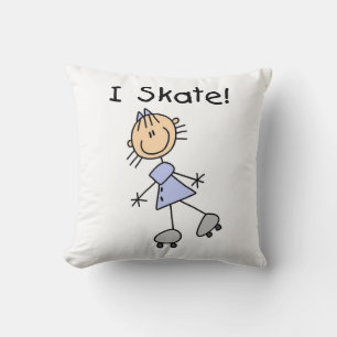 I Skate - Girl Roller Skater Kissen