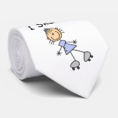 I Skate - Girl Roller Skater Krawatte (Gerollt)