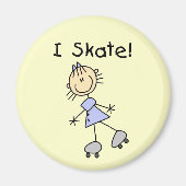 I Skate - Girl Roller Skater Magnet (Vorne)