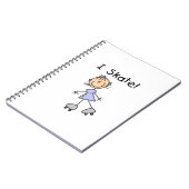 I Skate - Girl Roller Skater Notizblock (Linke Seite)