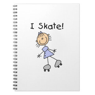 I Skate - Girl Roller Skater Notizblock