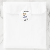 I Skate - Girl Roller Skater Runder Aufkleber (Tasche)