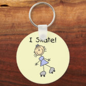 I Skate - Girl Roller Skater Schlüsselanhänger (Vorderseite)