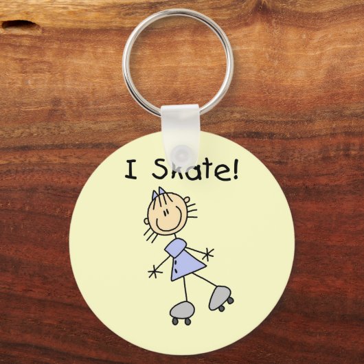I Skate - Girl Roller Skater Schlüsselanhänger (Vorderseite)