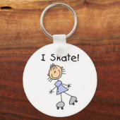 I Skate - Girl Roller Skater Schlüsselanhänger (Vorderseite)