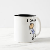 I Skate - Girl Roller Skater Zweifarbige Tasse (VorderseiteRechts)