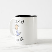 I Skate - Girl Roller Skater Zweifarbige Tasse (Vorderseite Links)