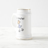 I Skate - Mädchen-Rollen-Skater Bierglas (Vorderseite Links)