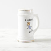 I Skate - Mädchen-Rollen-Skater Bierglas (VorderseiteRechts)