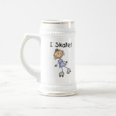 I Skate - Mädchen-Rollen-Skater Bierglas (Links)