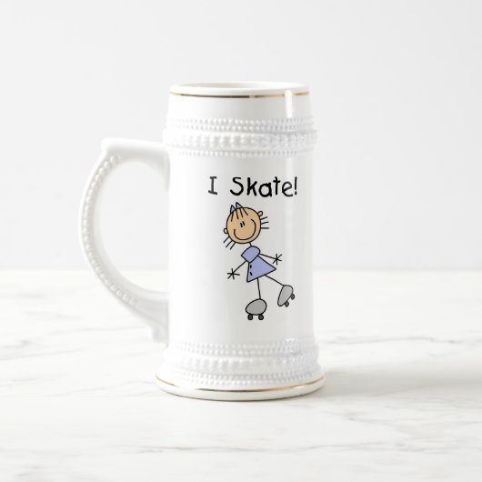 I Skate - Mädchen-Rollen-Skater Bierglas (Links)