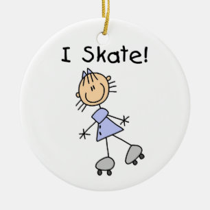I Skate-Mädchen-Rollen-Skater Keramik Ornament