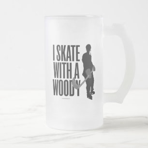 I Skate mit einem Woody (Hockey)-Mattierten Glasbä Mattglas Bierglas
