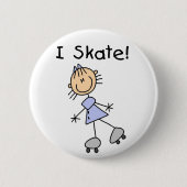 I Skate-Strichmännchen-Knopf Button (Vorderseite)