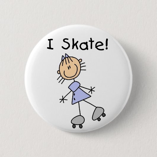 I Skate-Strichmännchen-Knopf Button (Vorderseite)