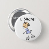 I Skate-Strichmännchen-Knopf Button (Vorne & Hinten)