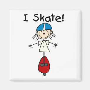I Skate-Strichmännchen-Magnet Magnet
