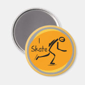 I Skate T - Shirt und Geschenke Magnet (Vorderseite/Rückseite)