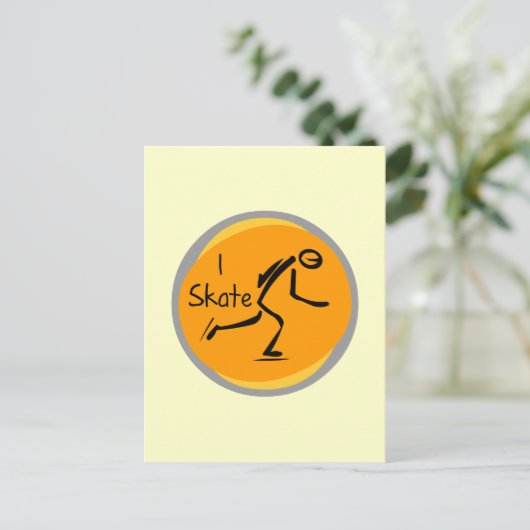 I Skate T - Shirt und Geschenke Postkarte (Stehend Vorderseite)