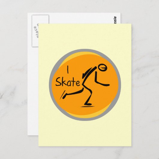 I Skate T - Shirt und Geschenke Postkarte (Vorne/Hinten)
