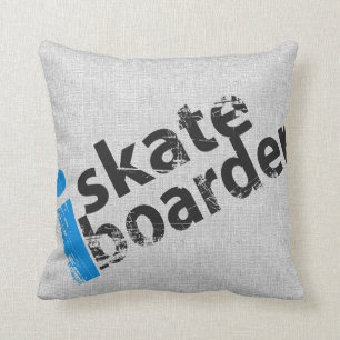 I Skateboardfahrer-Schmutz-Text-Kissen LT blaues Kissen