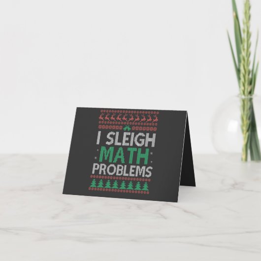 I Sleigh Mathe Problems Funny Ugly Xmas Sweater Einladung (Vorderseite)