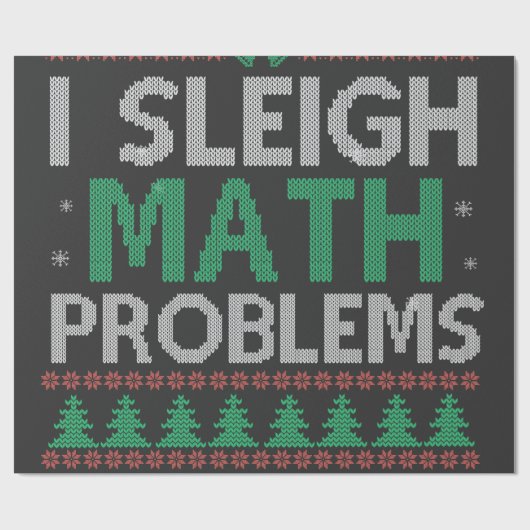I Sleigh Mathe Problems Funny Ugly Xmas Sweater Geschenkpapier (Flach)