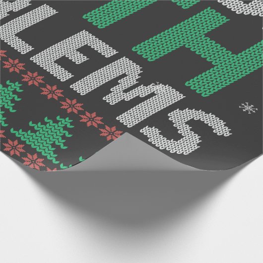 I Sleigh Mathe Problems Funny Ugly Xmas Sweater Geschenkpapier (Ecke)